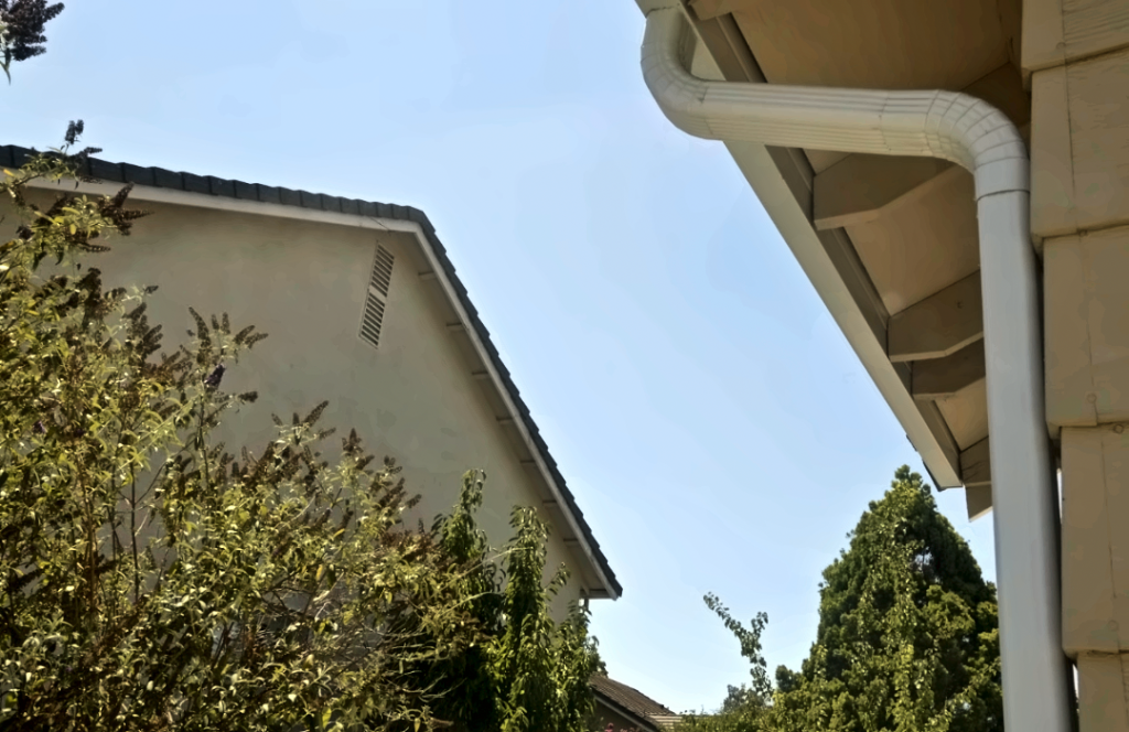 A finished downspout on a Tri-Valley home