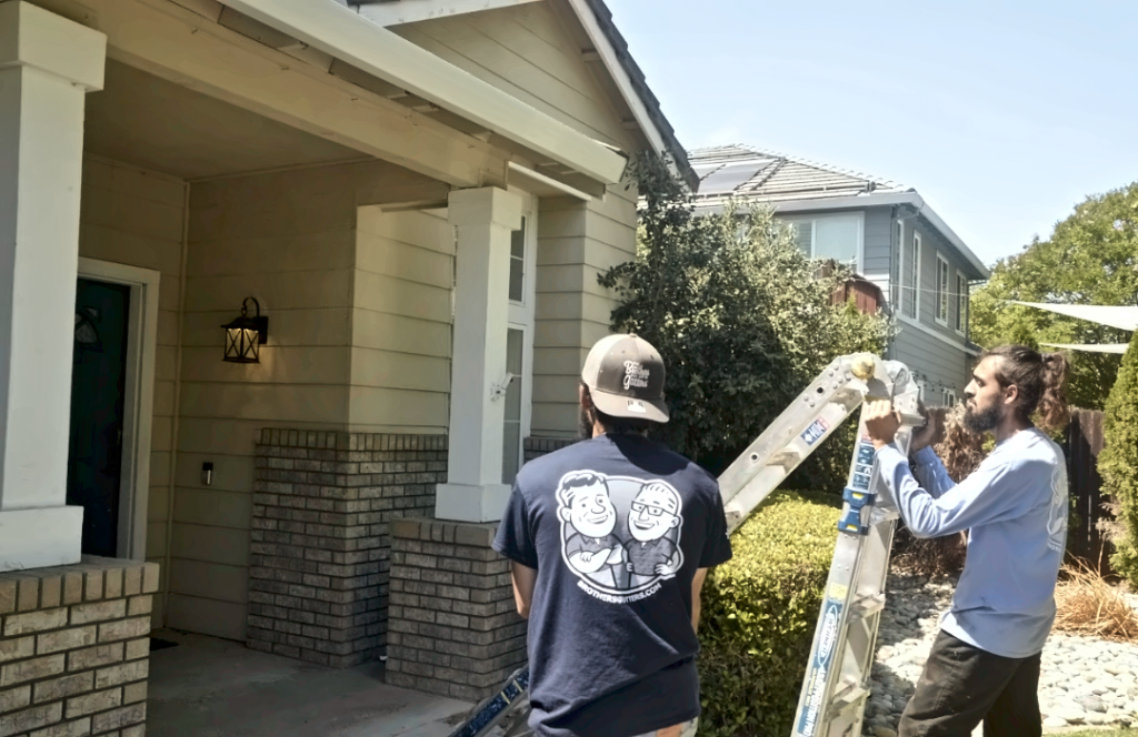Walking the roofline with a San Ramon homeowner