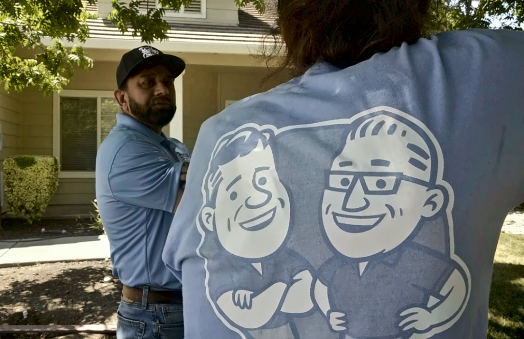 Talking through the job with a San Ramon homeowner