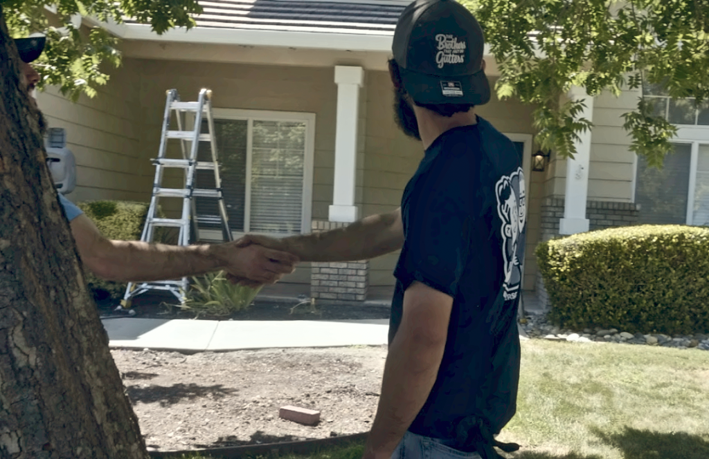 Working the roofline under the treeline in San Ramon