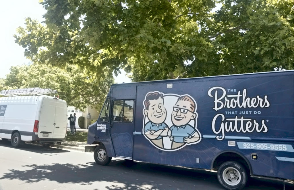 The Brothers Gutters truck parked at a San Ramon home