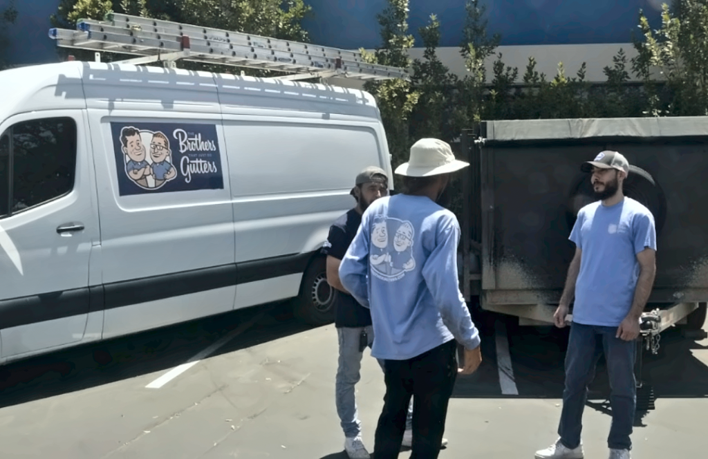 Solutionists at the Brothers Gutters van